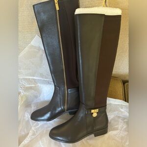 New Michael Kors Brown Leather Riding Boots Size 5.5